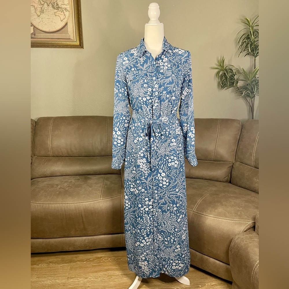 Nanette Lepore Teal Floral Maxi Dress